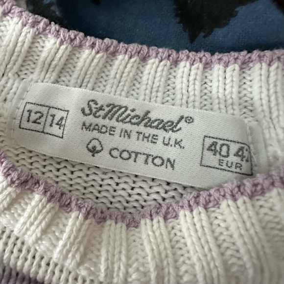 St. Michael Vintage 80's Lilac Stripe Sweater - Picture 6 of 6